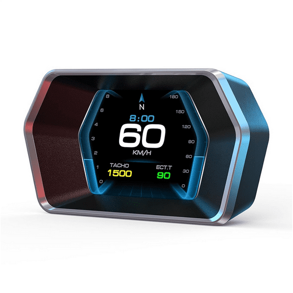 Car Heads Up Display, Car Smart Obd2 Gauge Display, Gps Speedometer with Vehicle Speed, Rpm, Fuel Consumption Voltage