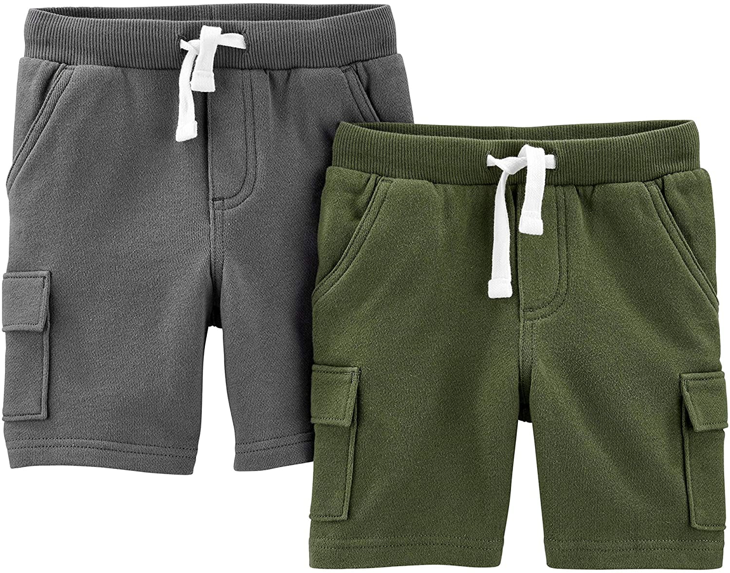 Simple Joys by Carters Boys Multi-Pack Knit Shorts 18 Months Light Grey/Navy
