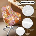 thumbnail image 5 of Xixirimido 70s 80s Hippie Floral Pattern Stretch Office Chair Cover Desk Chair Cover for Armrest Chair Universal Swivel Chair Slipcovers Mid Back Accent Dining Chair Protector, 5 of 7