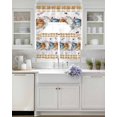 thumbnail image 3 of Orange Pumpkin Thanksgiving Swag Kitchen Curtains Sets for Windows 24 Inch Length, Fall Leaves Retro Plaid Short Window Curtain Panels Swags Valances and Tiers 3 Piece Set for Cafe/Dining Room, 3 of 5