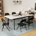 thumbnail image 2 of HOMCOM Metal Folding Chairs with Linen Cushion Foldable Chairs Black, 2 of 9