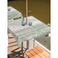 thumbnail image 2 of Outdoor Tablecloth with Umbrella Hole for Patio/Picnic/Party/Camping, Sage Green Grey Waterproof Table Cloth Square Cover Washable, Farmhouse Gray Barn Wooden Vintage Striped (54"x 54"), 2 of 9