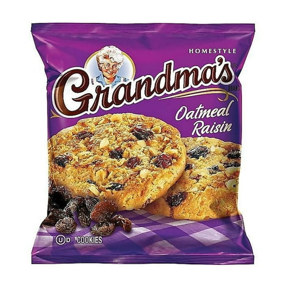 Grandma's Cookies - Single Serve, Oatmeal Raisin, 2.5 oz Packet, 60/Carton