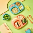 thumbnail image 3 of CSChome Food-grade Cutlery Set For Kids Cutlery Set Radish Compartment - Creative Cute Shape Easy to Clean Dinner Plate Set, Bowl Cup, Food-Grade, 3 of 7
