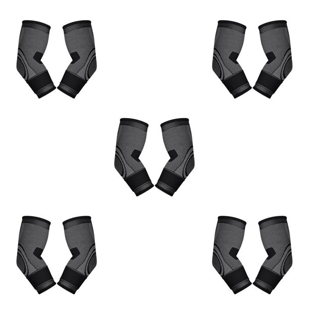 Wosthever Paquete de 2 Coderas Soporte de compresión Manga Unisex Transpirable Cómodo Absorción de sudor Brazo Envoltura para el dolor en las Negro METRO 5Conjunto