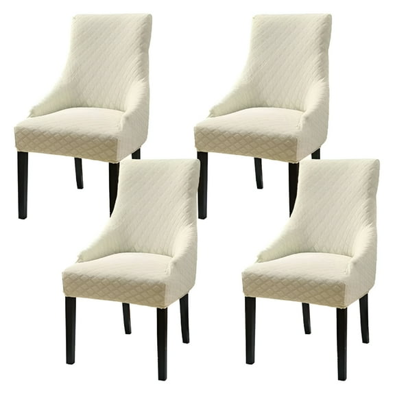 TELOLY 4 Pack Wingback Chair Covers Chair Covers for Dining Room Stretch Rhombic Geometric Wingback Chair Covers Slipcover