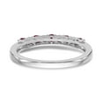 thumbnail image 5 of 14K White Gold Ring Band Wedding Ruby Round Red Diamond, Size 5, 5 of 7