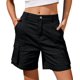 thumbnail image 1 of Bermudas cargo IVIR hasta la rodilla, color negro, para mujer, 1 of 6