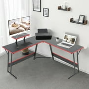YRLLENSDAN L Shaped Computer Desk, Corner Desk Gaming Table Computer Desk L Shaped Desks Gaming Desks with Large Desktop for Home Office, Black