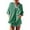 *2-Green, variant on VBVC No Boundarie Women's 2 Piece Ripple Lounge Outfit,Ladies Button Down Shirt and Shorts Set,Lightweight Pajama Set For Women,White,Size L
