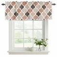 thumbnail image 2 of Ombre Brown Geometric Plaid Retro Abstract Morocco Gingham Valances for Windows, Light Filtering Kitchen Curtains, Rod Pocket Window Valance Curtains for Living Room Bedroom, 60" W x 18" L, 2 Panels, 2 of 9