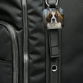 thumbnail image 6 of Saint Bernard Dog Puppy Photo Faux Leather Square Keychain, 6 of 7