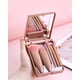 thumbnail image 5 of Juego de brochas de maquillaje de tamaño de viaje, mini brochas de maquillaje, kit de brochas cosméticas de función completa pequeña, 5 piezas (mini rosa), 5 of 5