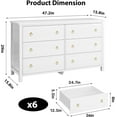 thumbnail image 2 of White Dresser, 6 Drawer Dressers Chest of Drawers, Modern Tall Dresser, Wood Drawer Chest Storage Cabinet for Living Room, Hallway, Entryway, Home Office, 2 of 6