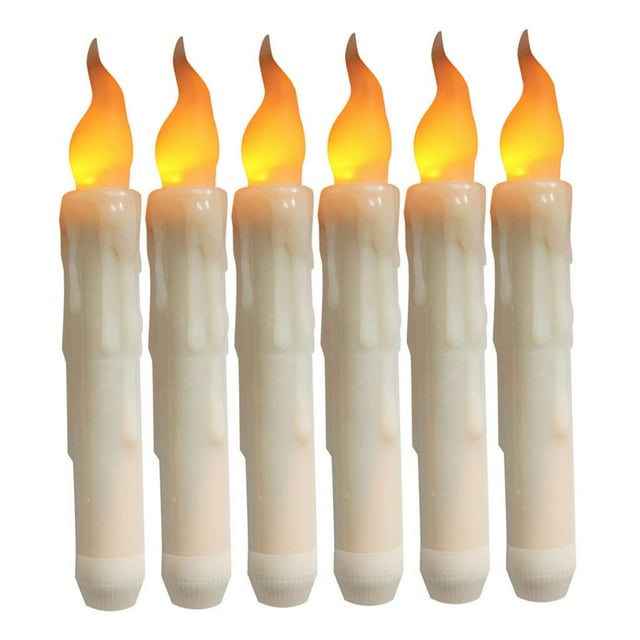 Velas de té LED sin llama, pilas AA, velas falsas sin aroma, 6 unidades, blancas Blanco