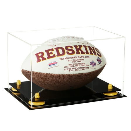 Clear Acrylic Football Display Case with Yellow Risers (A004-YR)