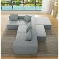 thumbnail image 5 of Miekor Furniture Modular Sectional Sofa Grey Couches 4 Seat Modular Foam Sectional Couches for Living Room with 2 Ottoman, Cloud Couch with Oversized Chaise MK9041, 5 of 10