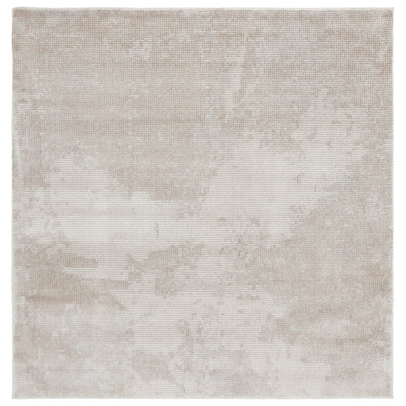SAFAVIEH Hanna Janice Solid Area Rug, Taupe/Grey, 6'7" x 6'7" Square