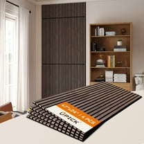 Upick MDF Acoustic Wall Panels, 4 Pack 48" x 24" 3D Slat Wood Panels for Wall, Soundproof Panels for Interior Wall Decor, Walnut