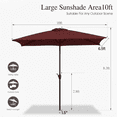 thumbnail image 5 of Abba Patio 6.5'x10'  Rectangular Outdoor Patio Umbrella, 6 Ribs-Dark Red, 5 of 9