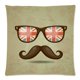 thumbnail image 1 of ABPHQTO La bandera de Gran Bretaña Gafas con bigotes retro Funda de almohada con cremallera Funda de cojín 45x45 cm Impresión de dos lados, 1 of 1