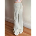 thumbnail image 4 of Women'S Wide Leg Jeans Low Waist Causal Straight Leg Business Cargo Pants White M, 4 of 5
