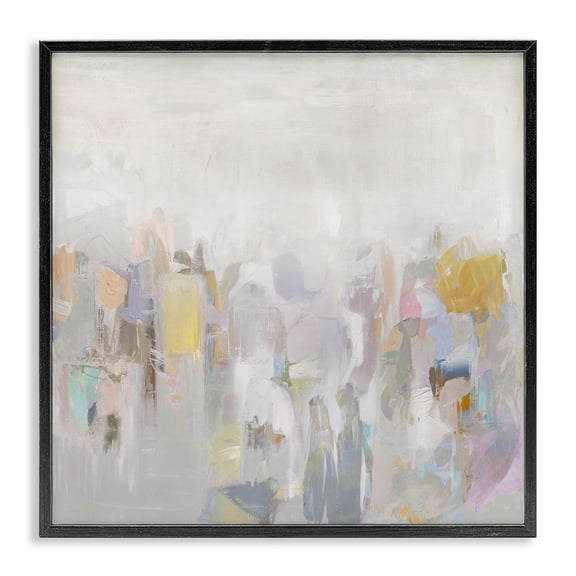 Stupell Industries Contemporary Soft Grey Horizon Black Framed Giclee Art, 24 x 24, by Rachel Springer