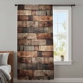 thumbnail image 4 of Western Barn Door Sheer Curtains 96 Inches Long, Vintage Farmhouses Wooden Door Brown Light Filering Curtains, Privacy Drapes Simi Floor to Veiling Curtain for Living Room Bedroom Window Treatment, 4 of 9