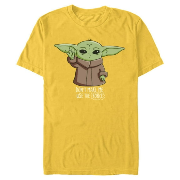 The Mandalorian the Child Don't Make Me Use The Force - Short Sleeve Blended T-Shirt for Adults - Customized-Yellow