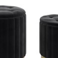 thumbnail image 5 of 3pc Velvet Storage Ottoman Set Black, 5 of 5