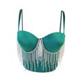 thumbnail image 2 of YWDJ Lounge Bras for Women Comfort Lounge Bras No Wire Comfortable Bras Spaghetti Straps Full Coverage Push up Wrap Bras Padded Comfy Bras Solid Sleep Bras Green XL, 2 of 6