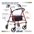 thumbnail image 2 of Andadera Ortopedica Rollator Asiento Silla Adulto Todo Terreno Roja Drive Drive ANR1800KDRDDR, 2 of 7