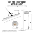 thumbnail image 3 of VEVOR Landscape Rake, 36" Head Aluminum Landscape Rake, Lake Weed Rake with 102.36" Adjustable Extension Handle, Rope and Float, for Loosening Soil, Lawn Care, Weeding Lake, Garden, Pond, 3 of 9