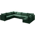 thumbnail image 2 of Meridian Furniture Jacob Green Velvet Modular Sectional, 2 of 9