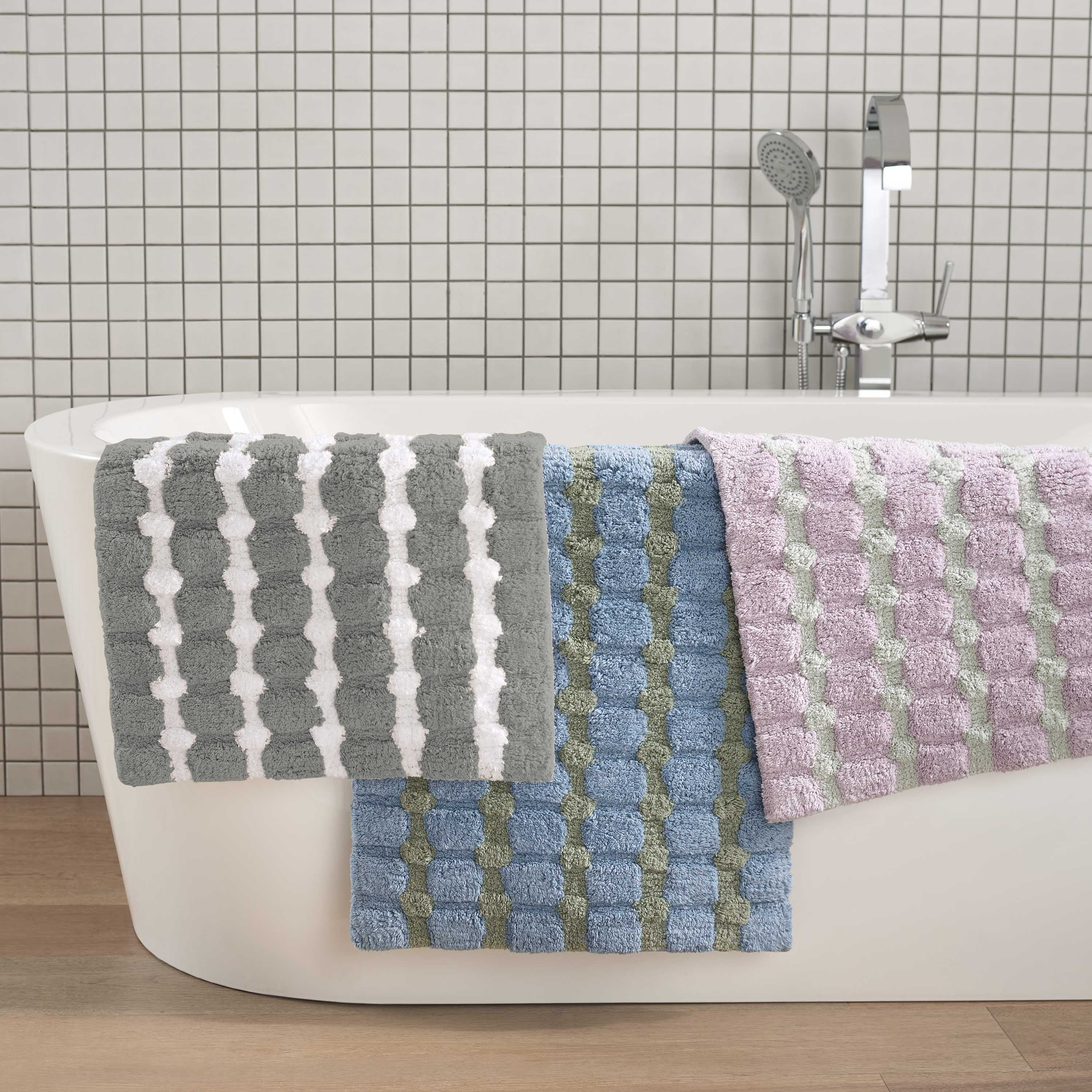 Martex Expression Sculpted Bath Rug, Grey/White