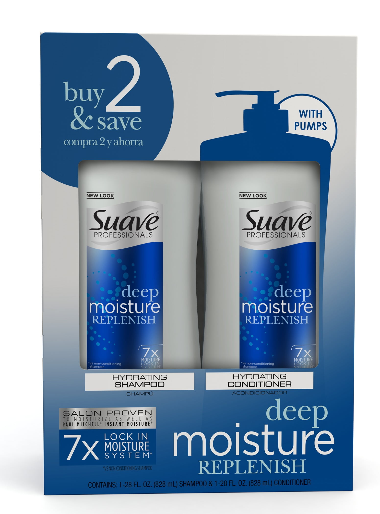 Suave Moisturizing Shampoo and Conditioner Deep Moisture 28 oz, 2 count
