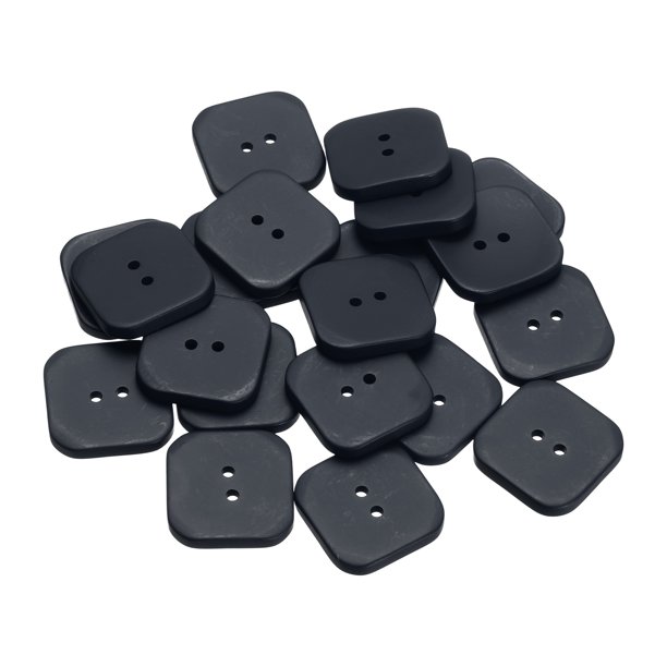 Uxcell 20 piezas de botones de costura de 30 mm (1-3/16") 2 agujeros botón cuadrado de resina accesorios de reemplazo para ropa manualidades de bricolaje decoración, azul