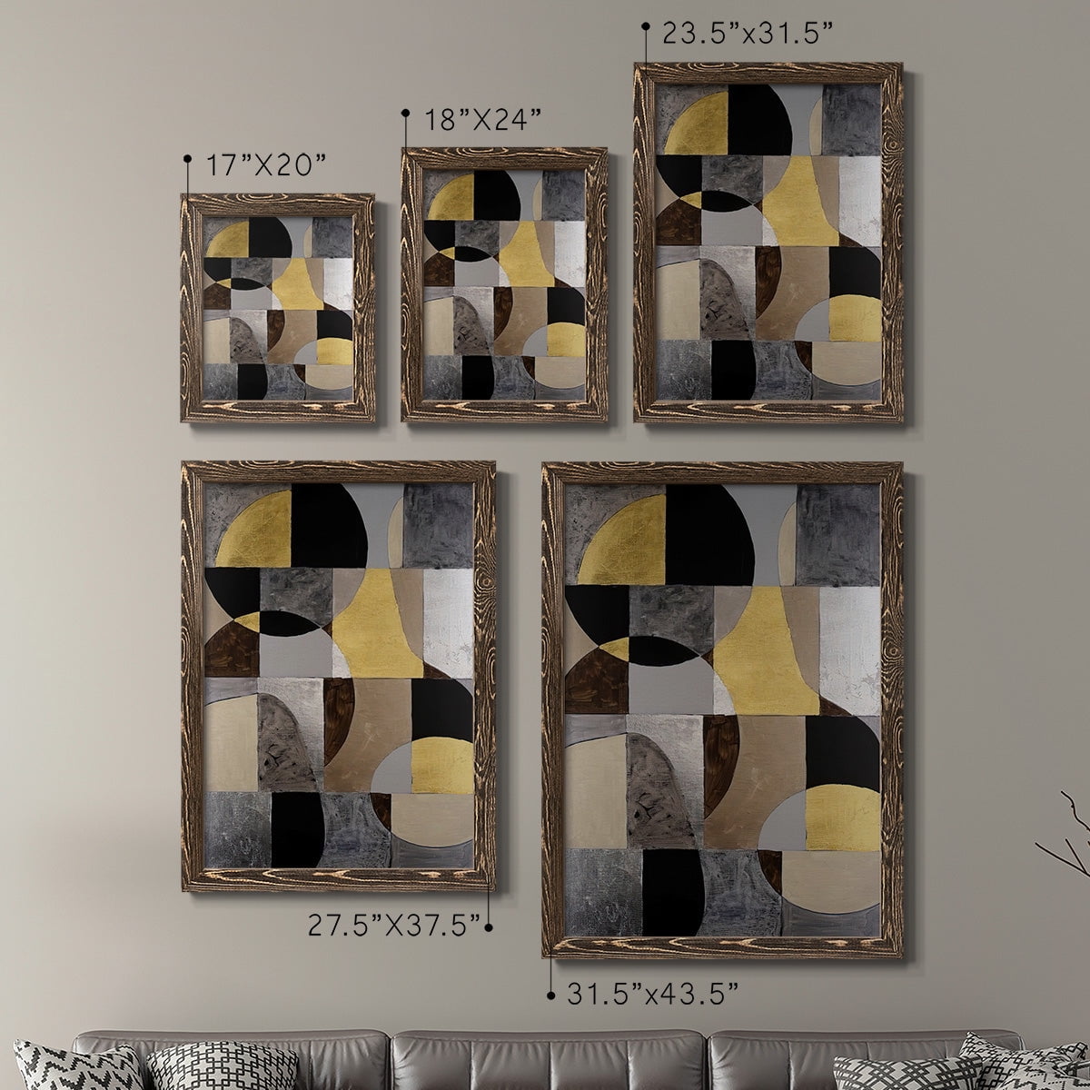 Neutral Framework I - Premium Framed Canvas 2 Piece Set - Ready to Hang