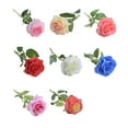 thumbnail image 4 of 20 Pieces Fake Roses Portable ABS Plastic Portable Solid Color Simulation Household Wedding Party Artificial Flower Branch Photography Prop Red, 4 of 9