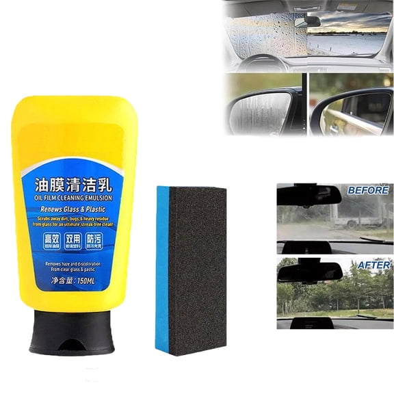 ZUANYETD Oil Film Emulsion Glass Cleaner, Automotive Glass Oil Film Remover, Car Coating Spray Quick Effect Coating Agent, Window Cleaner, Great for Indoor & Outdoor Glass