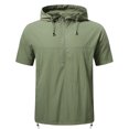 thumbnail image 3 of Youthup Men's Solid Color Hooded Pullover & Shorts Set - Lightweight Relaxed Fit Loungewear for Summer Casual Wear, 3 of 13
