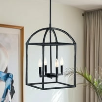 Industrial Birdcage Matte Black Iron Pendant 21.5 Inch, Hand-polished Pendant Lighting, Unique Elegant Ceiling Lamp, Ceiling Light over Kitchen Island, for Living Room, Dining Room