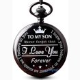 thumbnail image 5 of Pocket watch TO MY SON, Husband, GRANDPA engraved vintage quartz pocket watch pendant vintage pocket watch silver SON, 5 of 5