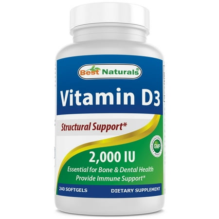 Best Naturals Vitamin D3 2000 IU 240 Softgels (Best D3 Js Course)
