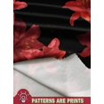 thumbnail image 3 of Red And Black Womens One Shoulder Metal Buckle Decor Bodycon Stretch Maxi Dress With Floral Print, 3 of 8