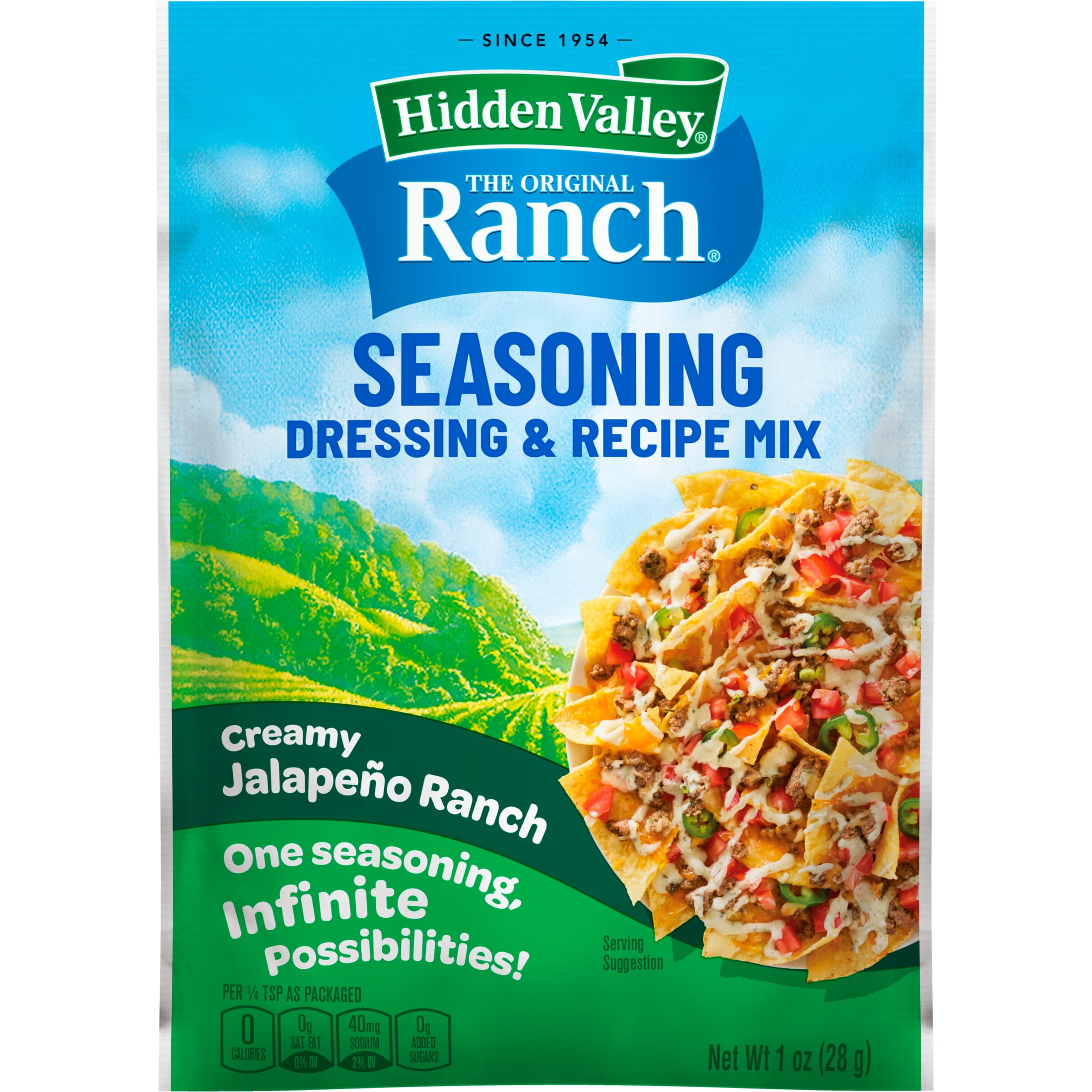 Hidden Valley Creamy Jalapeno Ranch Seasoning Dressing & Recipe Mix, 1 oz Packet
