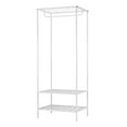 Mainstays Shelves Farmhouse Slim Garment Rack, Metal, White