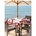 thumbnail image 3 of Outdoor Tablecloth with Umbrella Hole for Patio/Picnic/Party/Camping, Modern Geometric Red Waterproof Table Cloth Square Cover Washable, Abstract Minimalist Artwork Lines (54"x 54"), 3 of 8