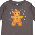 thumbnail image 4 of Inktastic Cute Gingerbread Girl with Pink Bow Christmas Boys or Girls Long Sleeve Toddler T-Shirt, 4 of 5