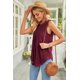 thumbnail image 3 of ABPHQTO Camiseta sin mangas con encaje rojo para mujer, 3 of 5